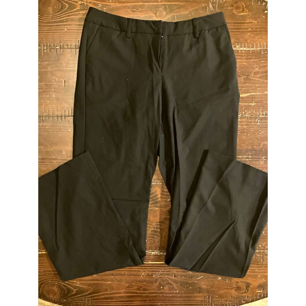 Isaac Mizrahi Women's Black Stretch Chino Pants Solid Regular Size 2
